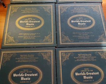 Basic Library Of the Worlds Greatest Music 1-6  Vinyl Box Set Of 6 ,Classic Music,Antique Vinyl 50s , 33 RPM,Long Play,Classical Collection