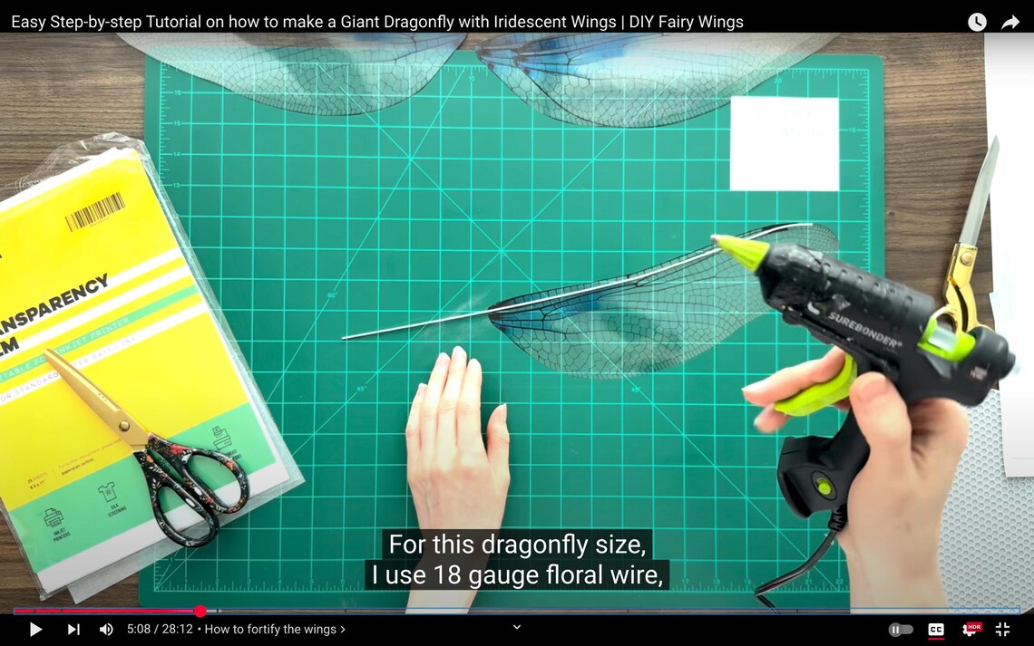 DIY Giant Iridescent Dragonfly Templates: Video Tutorial - Etsy