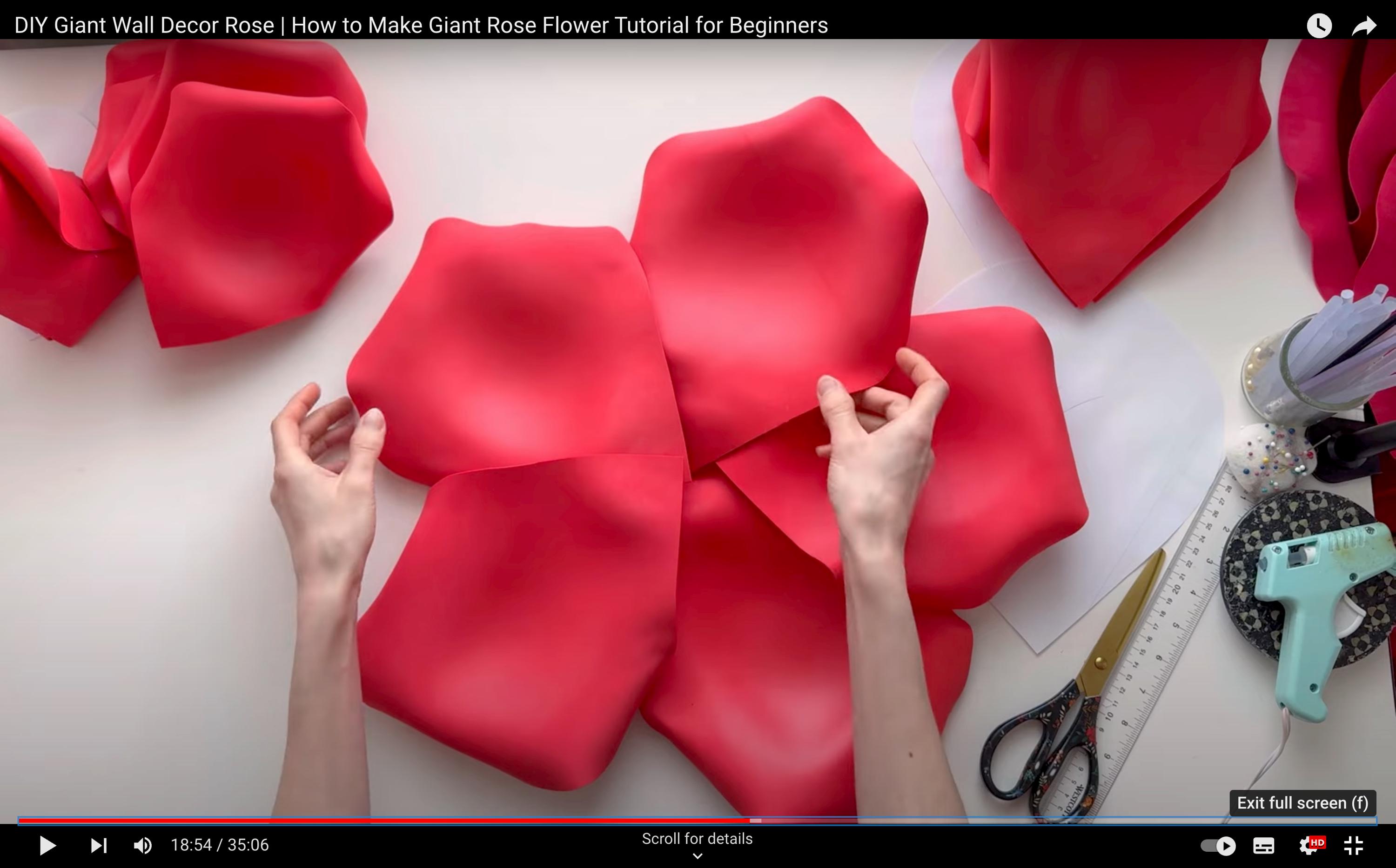 DIY Giant Rose Template: Wall Decor, Video Tutorial - Etsy
