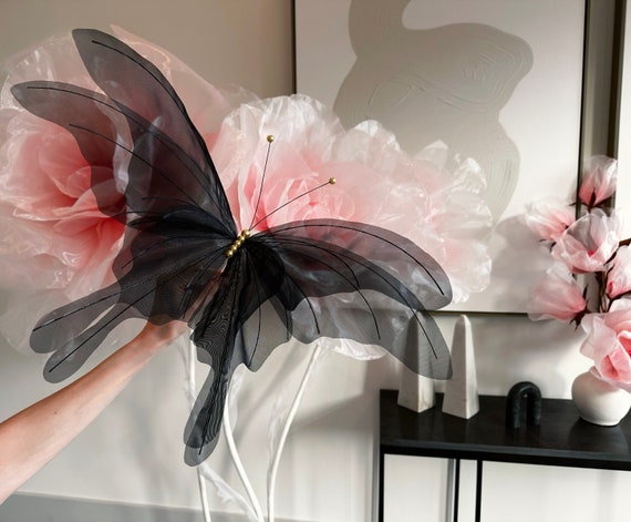 50 Farfalle 3D In Tessuto Organza – Decorative Per DIY, Scrapbooking, Accessori E Decorazioni Per Pareti, Finestre E Matrimoni