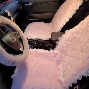 furry car seat cover,car accessories for women,pink seat covers,girl car accessories,car seat pad,cute car seat covers,full set