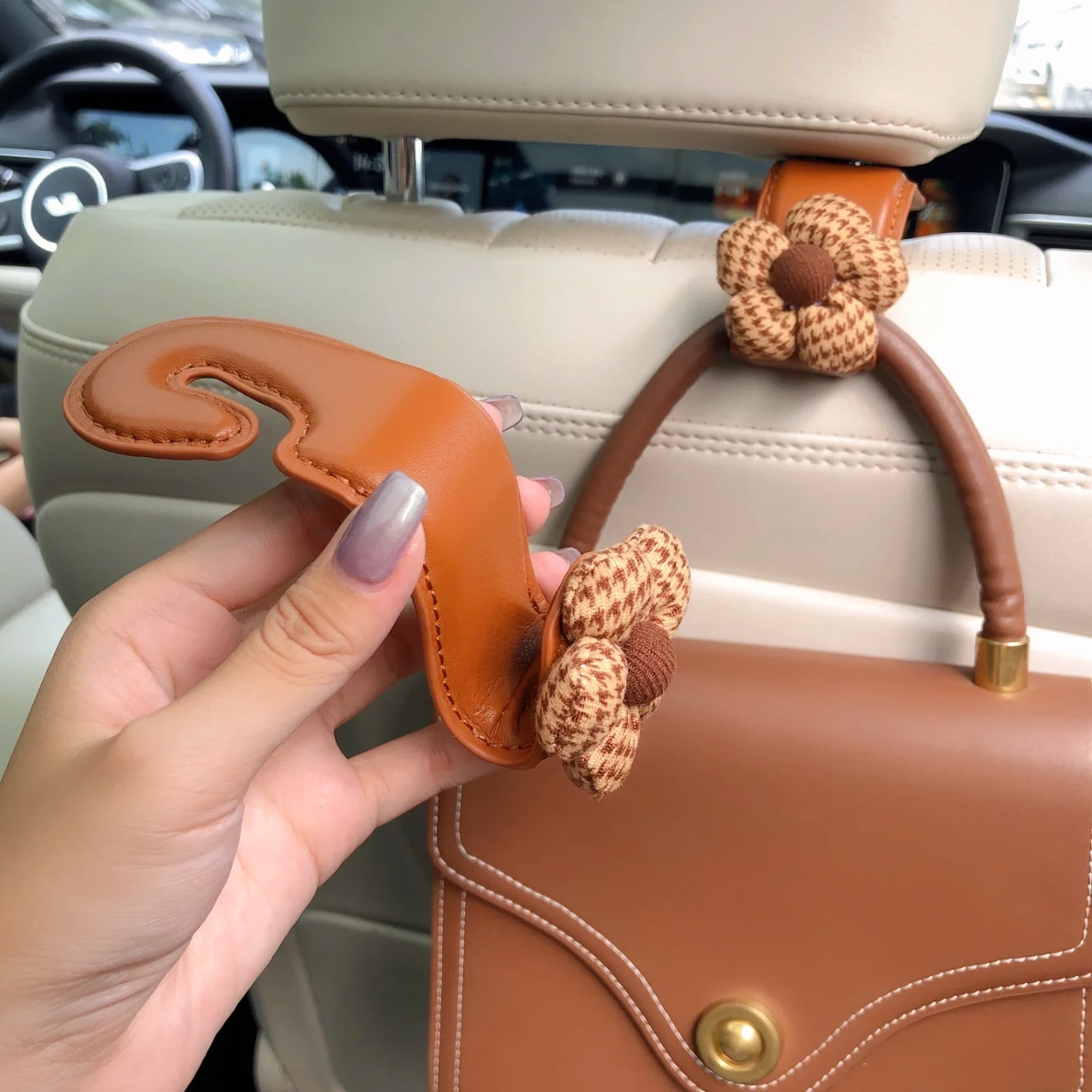 Voiture Auto siège arrière intérieur évent support pour téléphone portable  pochette sac boîte rangement rangé pièce sac étui organisateur avec crochet