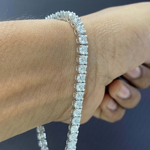 Moissanite Tennis Bracelet: 6.03 TCW Round Cut Sterling Silver