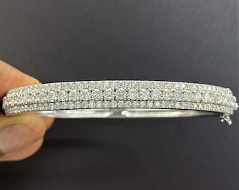 Rond geslepen moissaniet armband, sterlingzilveren jubileumarmband