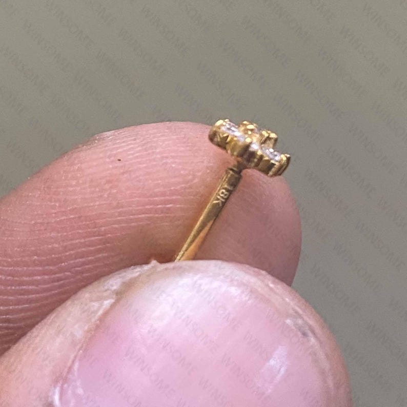 Diamond Nose Pin | Moissanite, Lab & Natural Diamond | 9K–18K Gold, Platinum Nosepin image 6