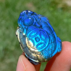 1.2&quot; Natural Labradorite Dragon Turtle,Quartz Crystal Dragon Turtle,Crystal Animal,Reiki Healing,Crystal Gift,Crystal Energy,Crystal Pendant