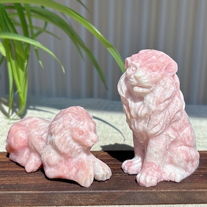 Natural Pink Opal Lion,Quartz Crystal Lion,Mineral Samples,Crystal Animal,Home Decor,Reiki Healing,Crystal Gift,Collection,Crystal Energy