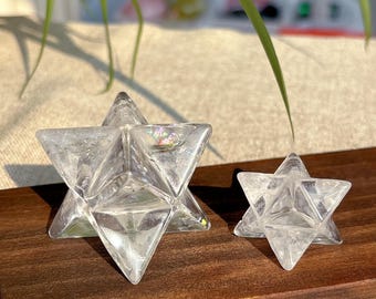 2" natuurlijke merkaba-ster van bergkristal, kwartskristalster, mineraal exemplaar, heilige geometrie, metafysisch, woondecoratie, kristalgenezing, geschenken, rots