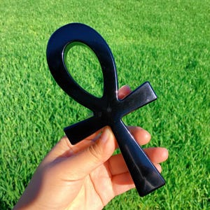 6,3 &quot;Natural Obsidian Ankh,Quarzkristall Ankh,Ankh Schlüssel des Lebens, Exorzist,Ankh Totem,Wohnkultur,Reiki Heilung,Energiekristall,Kristallgeschenk.&quot;