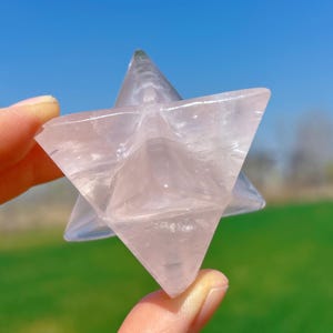 2&quot; Natural Rose Quartz Merkaba Star,Quartz Crystal Star,Mineral Specimen,Sacred Geometry,Metaphysical,Home Decor,Crystal Healing,Gifts,Rock