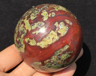 48MM+ 1pc Natural Dragon Blood Stone Ball,Quartz Crystal Sphere,Home Decoration,Divination Ball ,Rock,Stone,Mineral Specimens,Reiki Healing