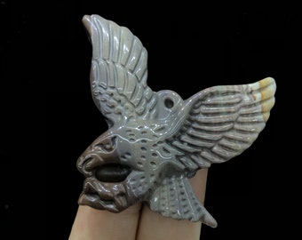 Polychrome Jasper Eagle Crystal Carved,Hand Carved Eagle, Polychrome Jasper Carving,Reiki Heal,Home Decoration,Collection,Crystal Gift