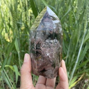 Garden Quartz Tower,Natural Quartz Crystal,Ghost Quartz ,Inclusion Quartz,Phantom Quartz,Reiki Healing,Crystal Gift,Home Decoration,Stone