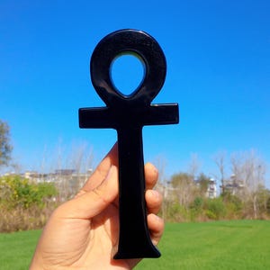 7,5 &quot;Natural Obsidian Ankh,Quarzkristall Ankh,Ankh Schlüssel des Lebens, der Exorzist,Ankh Totem,Wohnkultur,Reiki Heilen,Energiekristall,Kristallgeschenk.&quot;