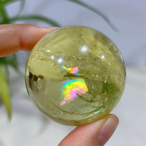 48mm Natural Citrine Sphere,Golden Citrine Ball,Crystal Sphere,Rainbow Citrine Ball,Mineral Specimen,Crystal Ball,Crystal Gift,Reiki healing