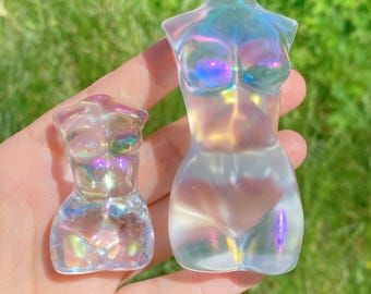Rainbow Aura Crystal Goddess,Quartz Crystal Female Model,Reiki Healing,Collection,Energy Crystal Gifts,Body Sculpture,Home Decor,Model