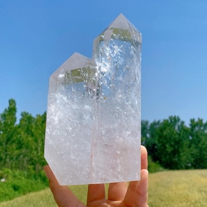 3.9LB Natural Clear Quartz Obelisk,Quartz Crystal Tower,Large Crystal Tower,Mineral Specimen,Crystal Wand Point,Healing Magic Wand,Gifts