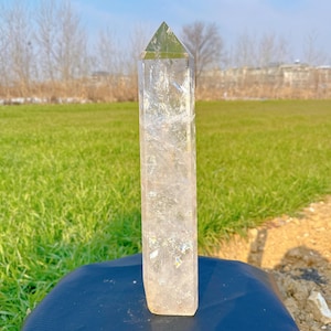 5.9LB Natural Clear Quartz Obelisk,Quartz Crystal Tower,Large Crystal Tower,Crystal Wand Point,Healing Magic Wand,Reiki Heal,Crystal Gift