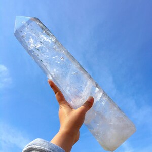 10LB Natural Clear Quartz Obelisk,Quartz Crystal Tower,Large Crystal Tower,Crystal Wand Point,Healing Magic Wand,Reiki Heal,Crystal Gift