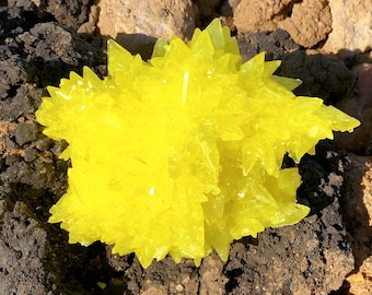Cluster inheemse zwavelspecimens, inheemse gele zwavel, kristallen geschenken, mineraal exemplaar, huisdecoratie, reikigenezing, lesmateriaal