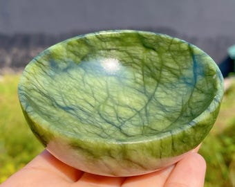 Hand Carved Natural Hsiuyen Jade Bowl,Gemstone Bowl,Cleansing Bowl,Quartz Crystal Bowl,Home Decor,Reiki Healing,Energy Crystal Gift,Souvenir