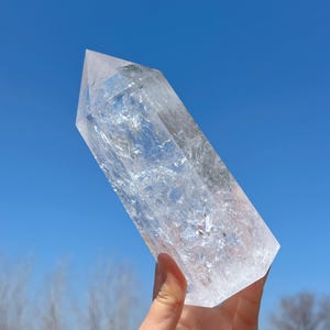 2.9LB Natural Clear Quartz Obelisk,Quartz Crystal Tower,Large Crystal tower,Crystal Wand Point,Healing Magic Wand,Reiki Heal,Energy,Gifts