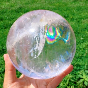 134mm Natural Clear Quartz Sphere,Crystal Sphere,Clear Quartz Ball,Mineral Specimens,Crystal Ball,Crystal Gift,Collection,Astrology Ball