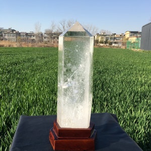 25LB Natural Clear Quartz Obelisk,BIG Quartz Crystal Wand Piont,Crystal Tower,Mineral specimens, home decoration,Reiki Healing Gifts