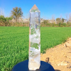 18.8LB Natural Clear Quartz Obelisk,Quartz Crystal Tower,Large Crystal Tower,Crystal Wand Point,Healing Magic Wand,Reiki Heal,Crystal Gift