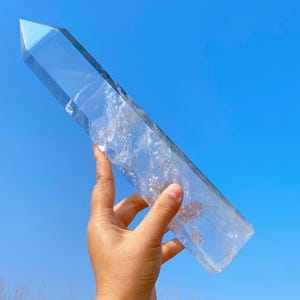 3.1LB Natural Clear Quartz Obelisk,Quartz Crystal Tower,Large Crystal Tower,Crystal Wand Point,Healing Magic Wand,Reiki Heal,Crystal Gift