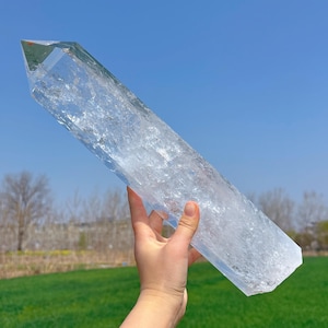 8.1LB Natural Clear Quartz Obelisk,Quartz Crystal Tower,Large Crystal Tower,Mineral Specimen,Crystal Wand Point,Healing Magic Wand,Gifts
