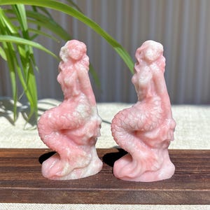Natural Pink Opal Mermaid,Quartz Crystal Mermaid,Mineral Specimen,Crystal Figurine,Reiki healing,Energy Crystal,Crystal Gift,Home Decor 1PC