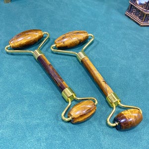 Natural Tiger-eye jade Beauty Bar Wand Facial Massager,Crystal Facial Massager,For Facial Muscle,Reiki Healing,Energy Crystal Gift