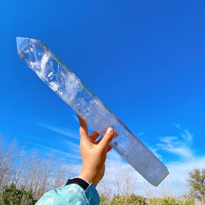 6.95LB Natural Clear Quartz Obelisk,Quartz Crystal Tower,Large Crystal Tower,Crystal Wand Point,Healing Magic Wand,Reiki Heal,Crystal Gift