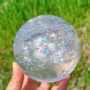 103mm Natural Clear Quartz Sphere,Crystal Sphere,Clear Quartz Ball,Mineral Specimens,Crystal Ball,Crystal Gift,Collection,Astrology Ball