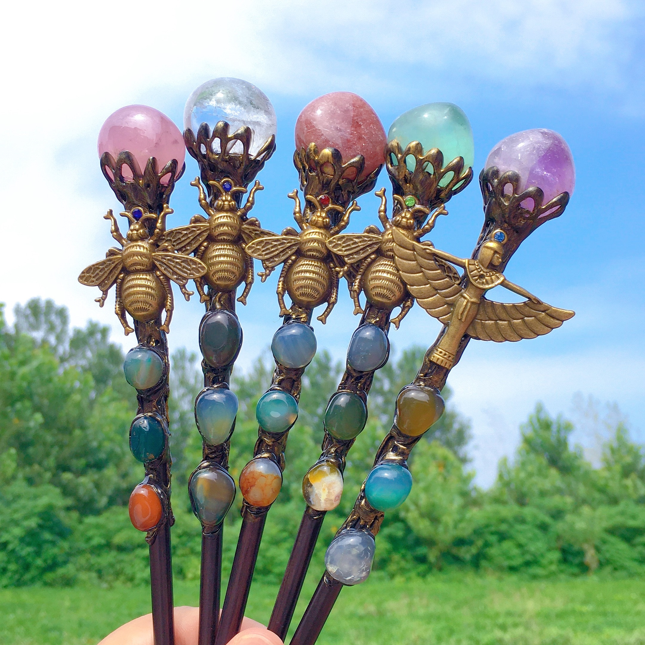 10“ Crystal Magic Wand Cosplay Magic Wand For Witches And Wizards,Home Decoration,Healing Crystal,Crystal Gifts,Crystal Energy