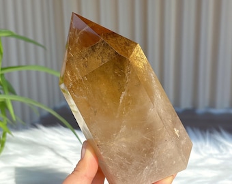 2.2LB Natural Smoky Quartz Crystal Tower Point Wand,Smoky Quartz Obelisk,Mineral Specimens,Crystal Tower,Crystal Healing,Crystal Gift,Energy