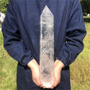 7.5LB Natural Clear Quartz Obelisk,Quartz Crystal Tower,Large Crystal Tower,Crystal Wand Point,Healing Magic Wand,Reiki Heal,Crystal Gift