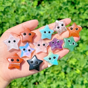 1&quot; Multiple Natural Crystals Cute Star,Lovely Star,Quartz Crystal Star,Crystal Carving,Reiki Healing,Crystal Energy,Crystal Gifts,Home Decor
