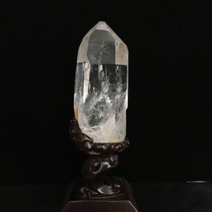 Obelisco de cuarzo transparente natural, puntas de cuarzo transparente, muestras minerales, torre de cristal, curación con cristales, regalo de cristal, decoración del hogar