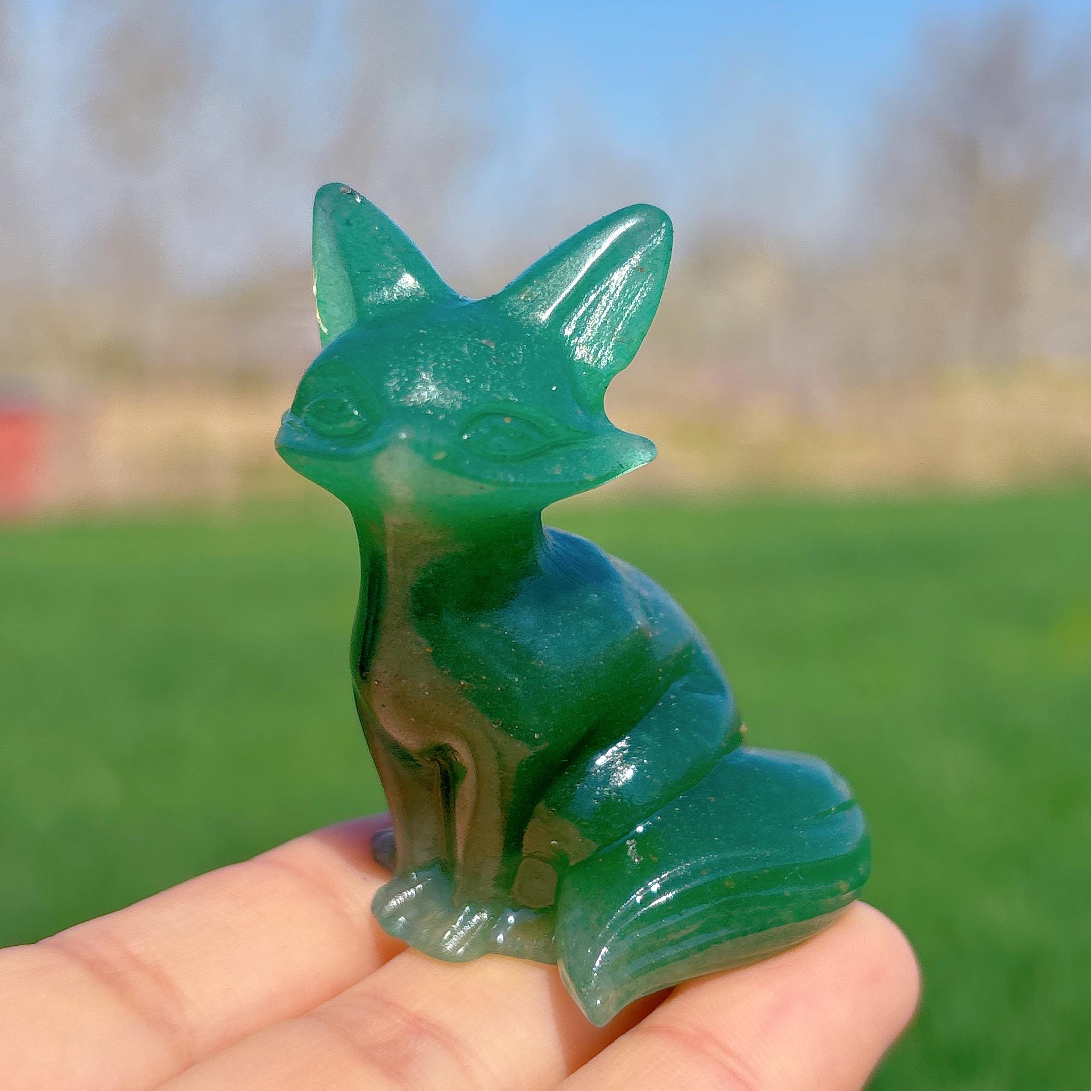Natural Green Aventurine Fox,quartz Crystal Fox,mineral Sample