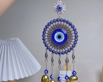 邪眼吊り下げ装飾、悪魔の目風鈴、装飾金属風鈴、レイキヒーリング、母の日のギフト、室内装飾、お土産