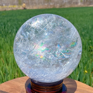 16LB/174mm Natural Clear Quartz Sphere,Large Crystal Ball,Mineral Sample,Crystal Sphere,Reiki Healing,Energy,Crystal Gift,Divination ball