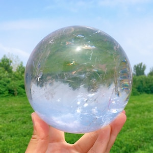 124mm Natural Clear Quartz Sphere,Crystal Sphere,Clear Quartz Ball,Mineral Specimens,Crystal Ball,Crystal Gift,Collection,Astrology Ball