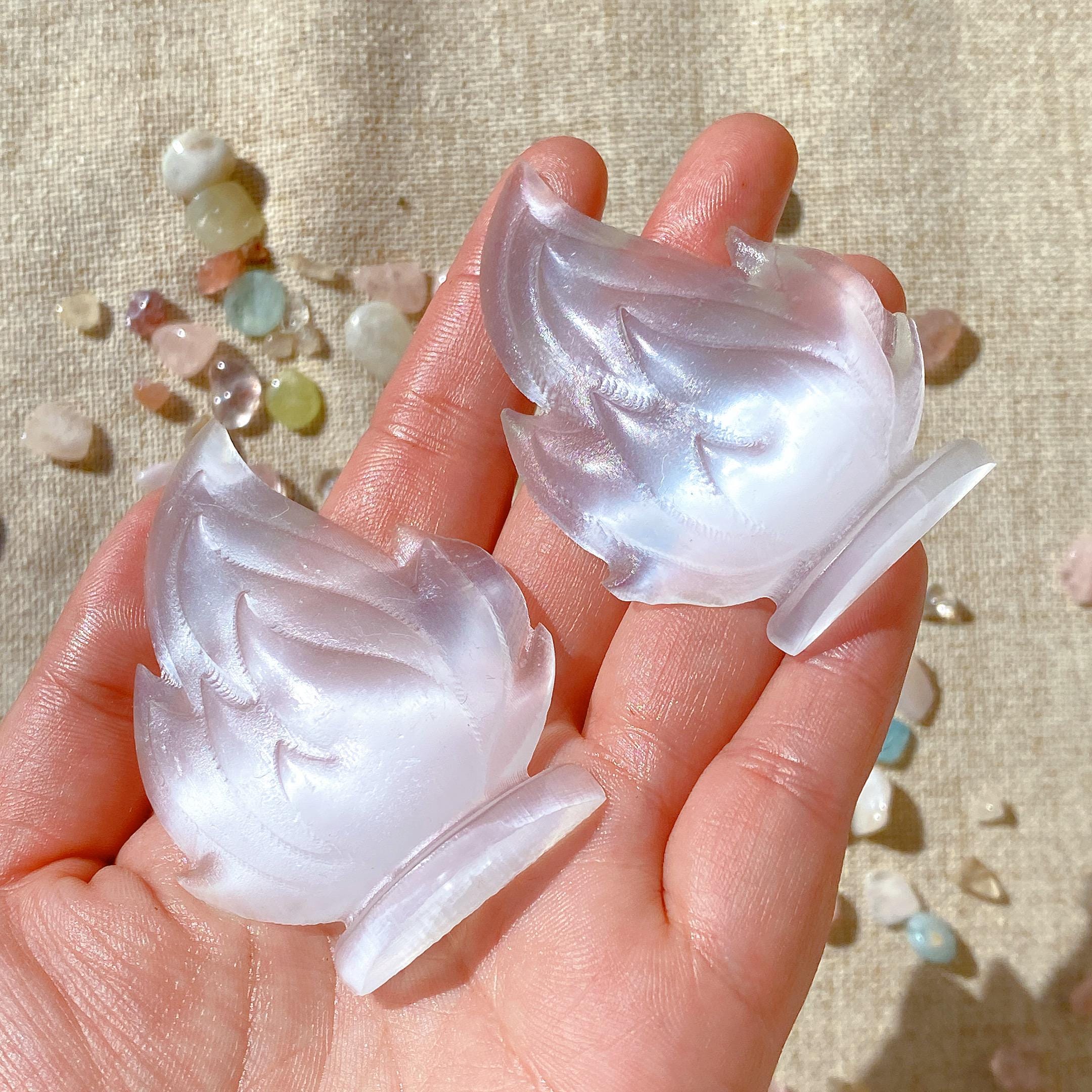 1pc Natural Selenite Flame,Quartz Crystal Flame,Satin Spar Flame,Energy Crystals,Mineral Samples,Reiki Healing,Crystal Gift,Halloween Gift