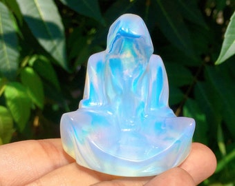 Natural Opalite/Obsidian Grim Reaper,Crystal Carving,Reiki Healing,Stone,Quartz Crystal Skull,Home Decoration,Crystal Gifts,Crystal Carving