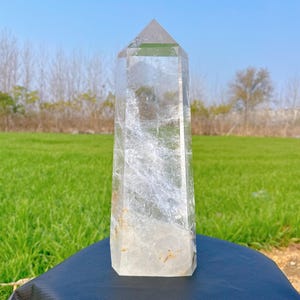 19.4LB Natural Clear Quartz Obelisk,Quartz Crystal Tower,Large Crystal Tower,Crystal Wand Point,Healing Magic Wand,Reiki Heal,Crystal Gift
