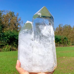 9.9LB Natural Clear Quartz Obelisk,Quartz Crystal Tower,Large Crystal Tower,Crystal Wand Point,Healing Magic Wand,Reiki Heal,Crystal Gift