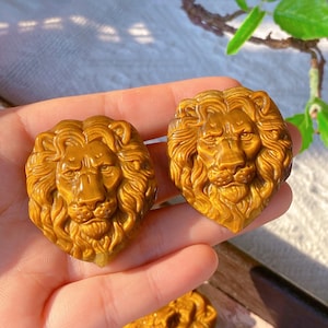 Natural Tiger&#39;s Eye Jasper Lion,Quartz Crystal Lion,Mineral Sample,Crystal Animal,Reiki Healing,Crystal Gift,Meditative,Crystal Energy 1pc