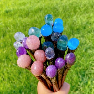 9“ Crystal Magic Wand Cosplay Magic Wand For Witches And Wizards,Home Decoration,Healing Crystal,Crystal Gifts,Crystal Energy